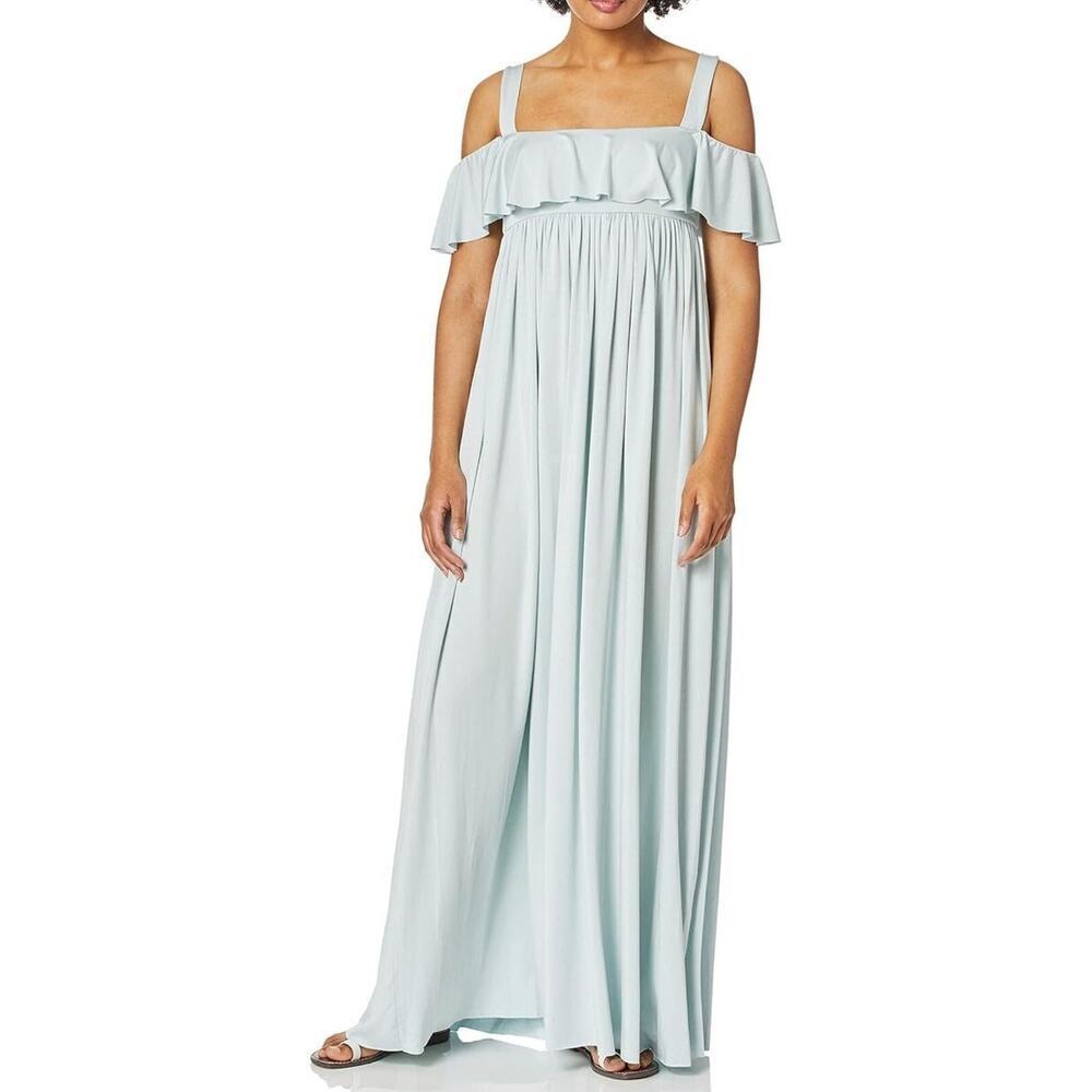 Rachel Pally Women's Renee Dress Cloud Powder Blue Off The Shoulder Ruffle Flowy